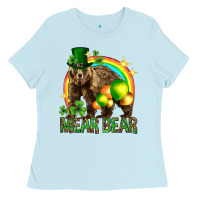 Baby Blue St. Patrick's Day mear bear Ladies Tee - HowdyJamesFarm
