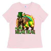 Bubblegum Pink St. Patrick's Day mear bear Ladies Tee - HowdyJamesFarm