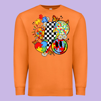 Retro Autism Awareness Premium Sweatshirt Designed By Jahusdesignshop
