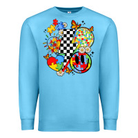 Ocean Blue retro autism awareness Premium Sweatshirt - JahusDesignShop