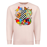 Pale Pink retro autism awareness Premium Sweatshirt - JahusDesignShop