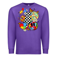Purple retro autism awareness Premium Sweatshirt - JahusDesignShop