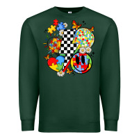 Sports Green retro autism awareness Premium Sweatshirt - JahusDesignShop