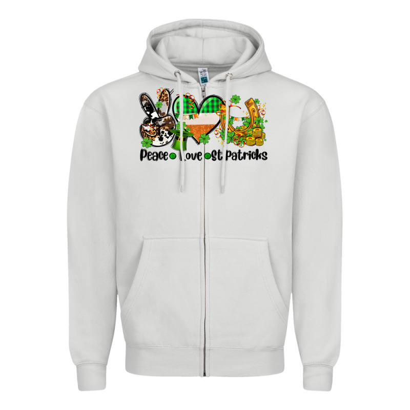 Peace Love St Patricks Zipper Hoodie by AdoDesignShop | Teevron