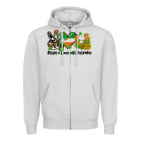 Dove Grey peace love st patricks Zipper Hoodie - AdoDesignShop