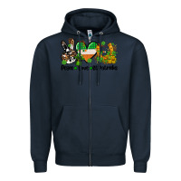 Navy peace love st patricks Zipper Hoodie - AdoDesignShop