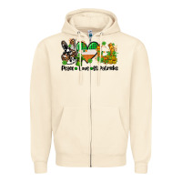 Sandshell peace love st patricks Zipper Hoodie - AdoDesignShop