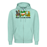 Seafoam peace love st patricks Zipper Hoodie - AdoDesignShop