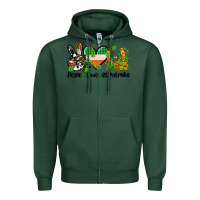 Sports Green peace love st patricks Zipper Hoodie - AdoDesignShop