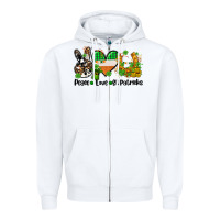 White peace love st patricks Zipper Hoodie - AdoDesignShop