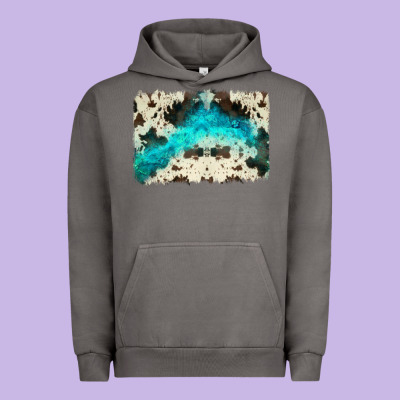 Turquoise, Cowhide Backgraund Urban Hoodie Designed By Jahusdesignshop