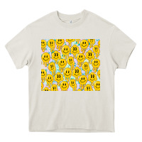 Retro Smiley Faces Heavy Core Tee | Teevron