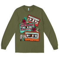 Army Green cassette floral gemstone Long Sleeve Tee - FaDigitalArtStudio