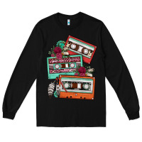 Black cassette floral gemstone Long Sleeve Tee - FaDigitalArtStudio
