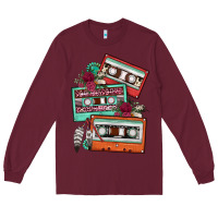 Burgundy cassette floral gemstone Long Sleeve Tee - FaDigitalArtStudio