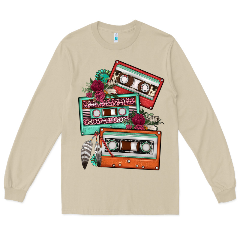 Cassette Floral Gemstone Long Sleeve Tee by FaDigitalArtStudio | Teevron