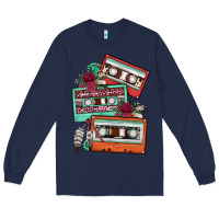 Navy cassette floral gemstone Long Sleeve Tee - FaDigitalArtStudio