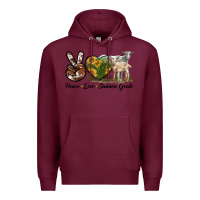 Burgundy Peace Love Saanen Goats Premium Hoodie - LillyAllenDesigns