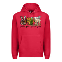 Cardinal Peace Love Saanen Goats Premium Hoodie - LillyAllenDesigns