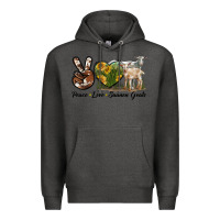 Charcoal Heather Peace Love Saanen Goats Premium Hoodie - LillyAllenDesigns