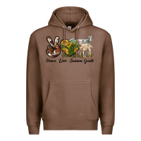 Chestnut Peace Love Saanen Goats Premium Hoodie - LillyAllenDesigns