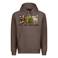 Coffee Peace Love Saanen Goats Premium Hoodie - LillyAllenDesigns