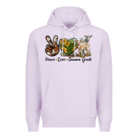 Lilac Peace Love Saanen Goats Premium Hoodie - LillyAllenDesigns