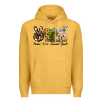 Mustard Peace Love Saanen Goats Premium Hoodie - LillyAllenDesigns