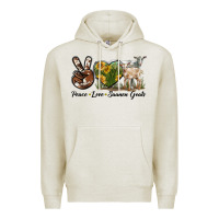 Oatmeal Heather Peace Love Saanen Goats Premium Hoodie - LillyAllenDesigns