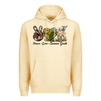 Pina Colada Peace Love Saanen Goats Premium Hoodie - LillyAllenDesigns