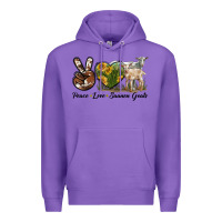 Purple Peace Love Saanen Goats Premium Hoodie - LillyAllenDesigns