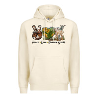 Tofu Peace Love Saanen Goats Premium Hoodie - LillyAllenDesigns
