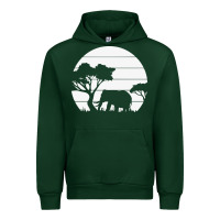 Forest Green elephant art Urban Hoodie - linhVisuals