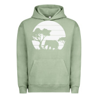 Pigment Oil Green elephant art Urban Hoodie - linhVisuals