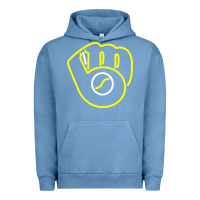 Pigment Pebble Blue The Brew Crew Baseball Urban Hoodie - linhVisuals