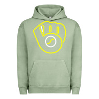 Pigment Oil Green The Brew Crew Baseball Urban Hoodie - linhVisuals