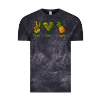 Cloud Black Peace Love Pineapple Vintage Tee - Jasminsmagicworld