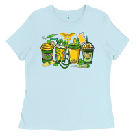 Baby Blue St. Patrick's Day Nurse coffee cups Ladies Tee - HowdyJamesFarm