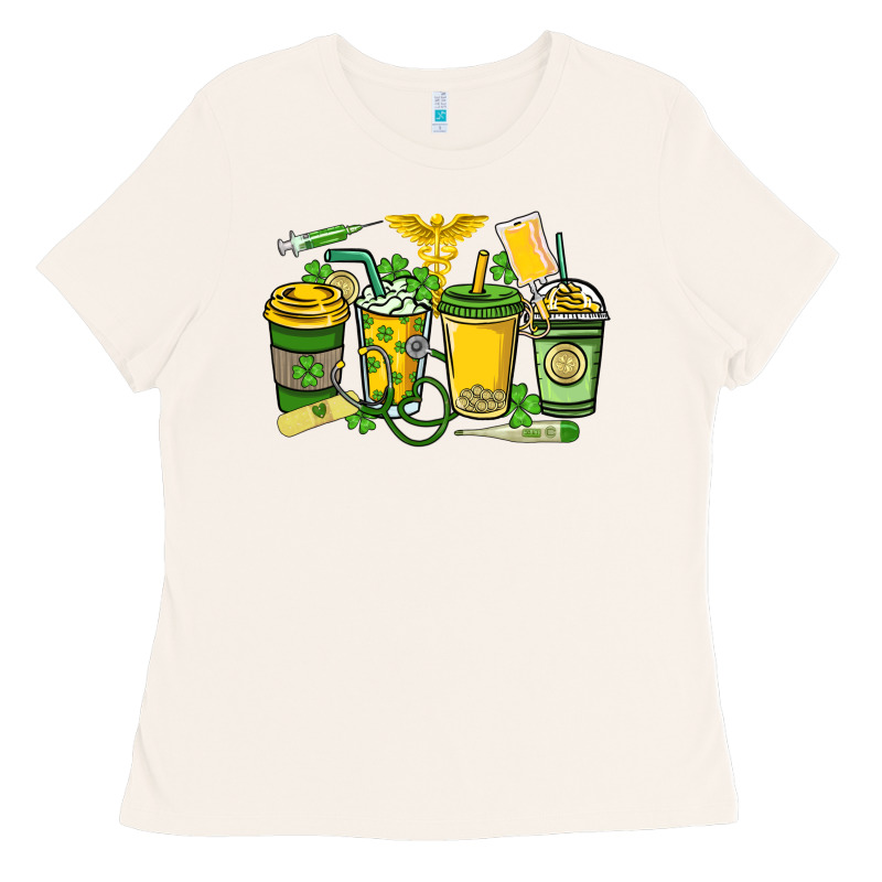 St. Patrick's Day Nurse Coffee Cups Ladies Tee by HowdyJamesFarm | Teevron