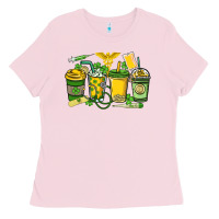 Bubblegum Pink St. Patrick's Day Nurse coffee cups Ladies Tee - HowdyJamesFarm