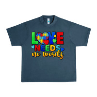 Midnight Navy Love needs no words Urban Heavy Tee - FaDigitalArtStudio