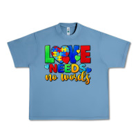 Pebble Blue Love needs no words Urban Heavy Tee - FaDigitalArtStudio