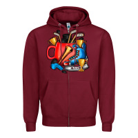 Burgundy hockey coffee Zipper Hoodie - AdoDesignShop