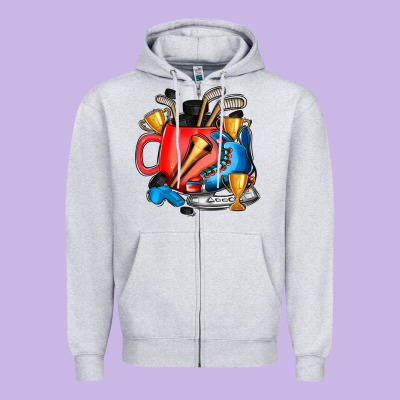 Hockey Coffee Zipper Hoodie Designed By Adodesignshop