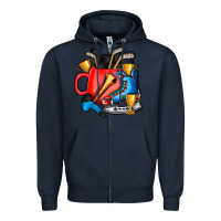 Navy hockey coffee Zipper Hoodie - AdoDesignShop
