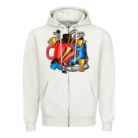 Oatmeal Heather hockey coffee Zipper Hoodie - AdoDesignShop
