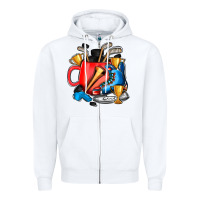 White hockey coffee Zipper Hoodie - AdoDesignShop