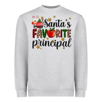 Heather Grey santa's favorite principal Heavyweight Sweatshirt - AdoDesignShop