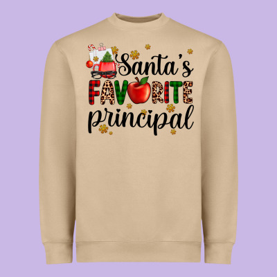 Santa's Favorite Principal Heavyweight Sweatshirt Designed By Adodesignshop