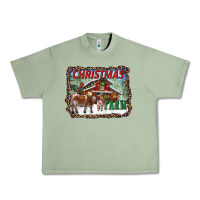 Oil Green Christmas On The Farm Urban Heavy Tee - RanaPortraitStore